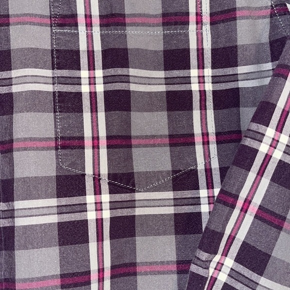 Merona men’s purple plaid button down shirt Size Small - Picture 3 of 4